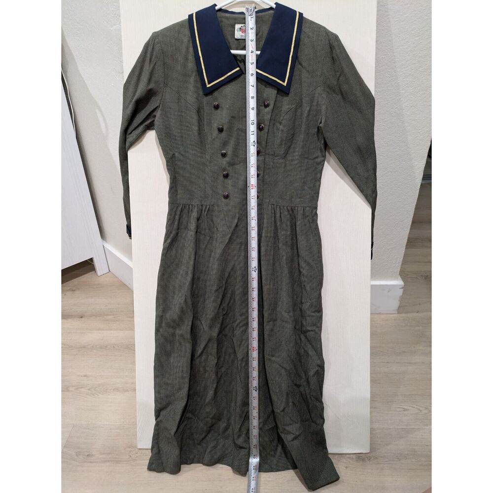 LANZ‎ Long Dress Women's M Gray Victorian Style Originals made in USA Vintage